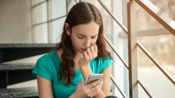 Young girl on her cell phone