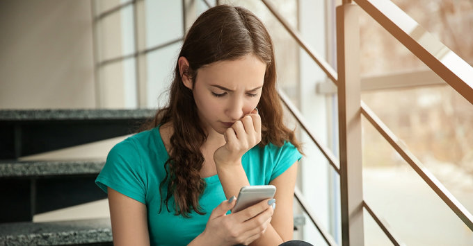 Young girl on her cell phone