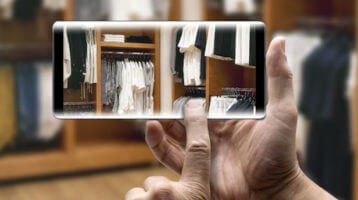 Taking a picture of a closet
