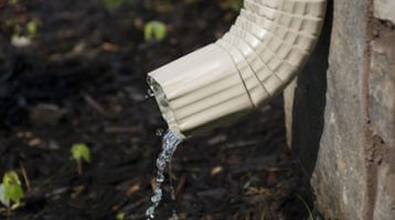 Downspout spilling out water